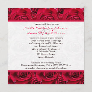 Red Roses Galore Wedding Invitation