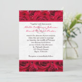 Red Roses Galore Wedding Invitation (Standing Front)