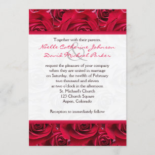 Red Roses Galore Wedding Invitation