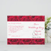 Red Roses Galore Wedding Program (Standing Front)