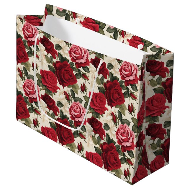 Red Roses Gift Bag (Front Angled)