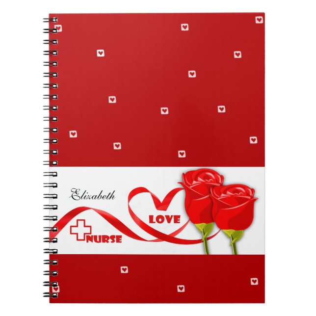 Red Roses Gift Notebook for Nurse (Front)