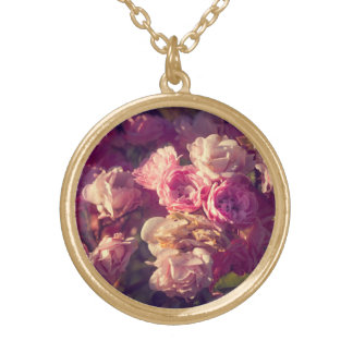  Red roses  Gold Plated Necklace