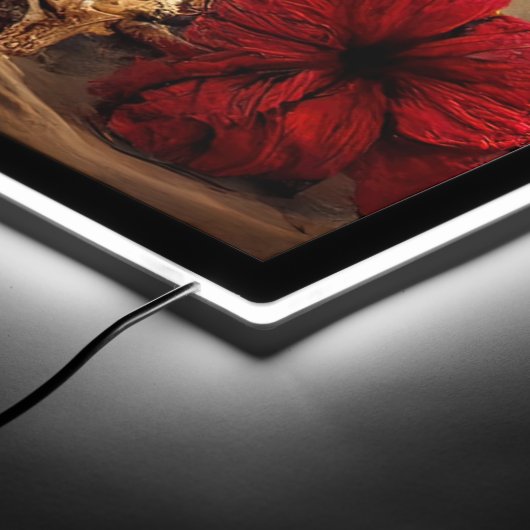 Red Roses Goth After We're Gone Skull LED Sign (Corner)