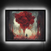 Red Roses Goth Heaven  or Hell LED Sign (Front)