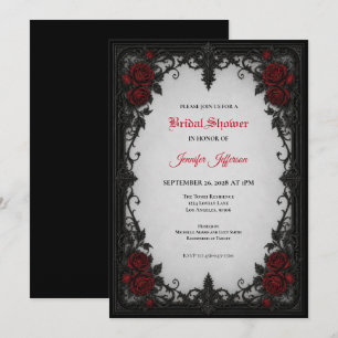 Red Roses Gothic Bridal Shower invitation