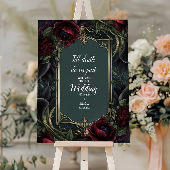 Red Roses Gothic Halloween Wedding Foam Board (Creator Uploaded)
