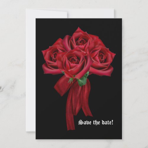 Red Roses Gothic Wedding Invitation