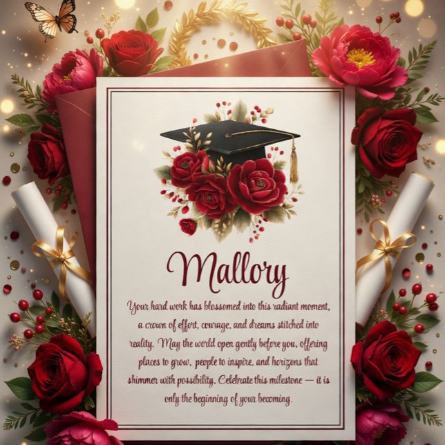 Red Roses Graduation Celebration Card (Creator Uploaded)