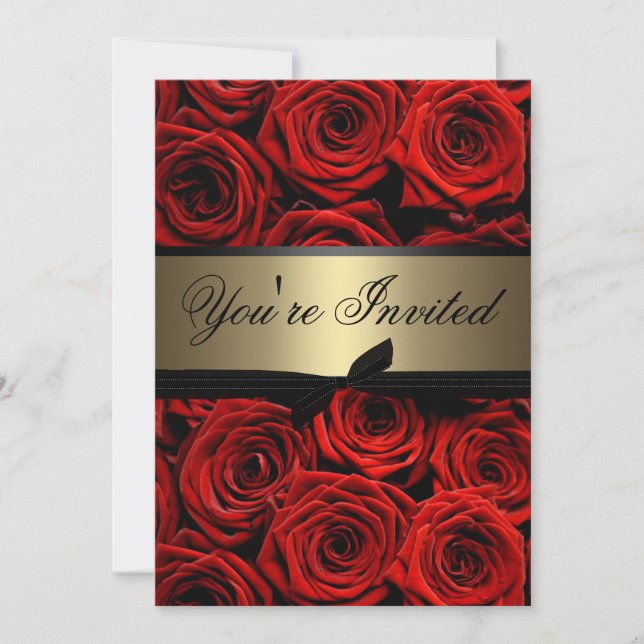 Red Roses Graduation Party Invitation (Front)