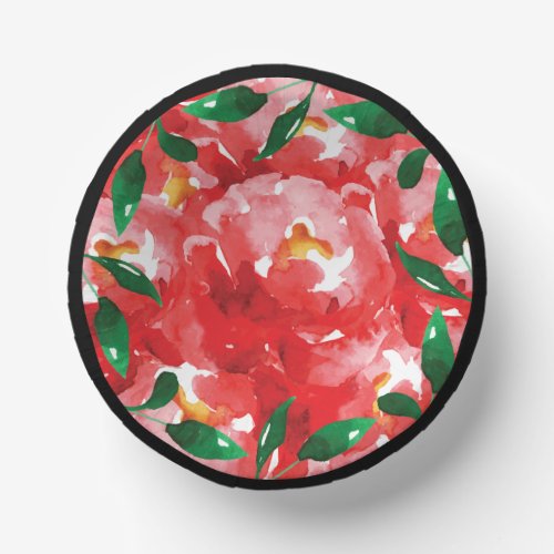 Red Roses Greenery Floral Paper Bowls