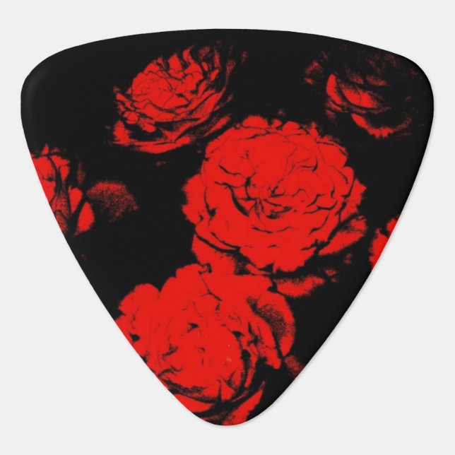 Red Roses Guitar Pick (Front)