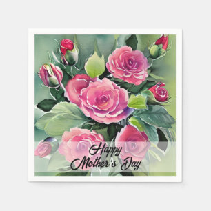 Red Roses Happy Mother's Day  Napkins