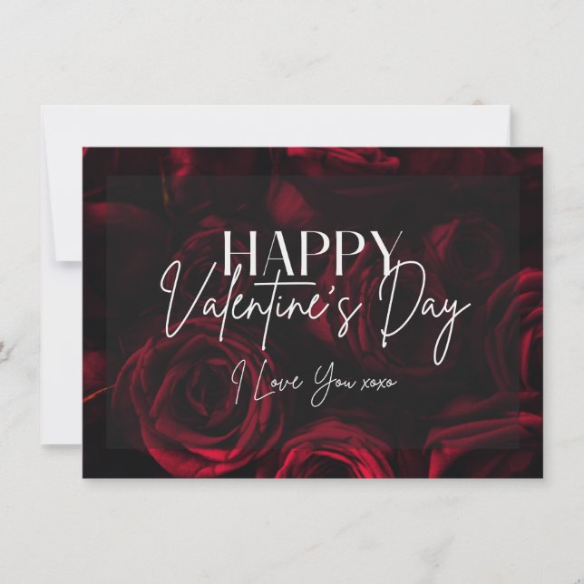 Red Roses Happy Valentine's Day Card (Front)
