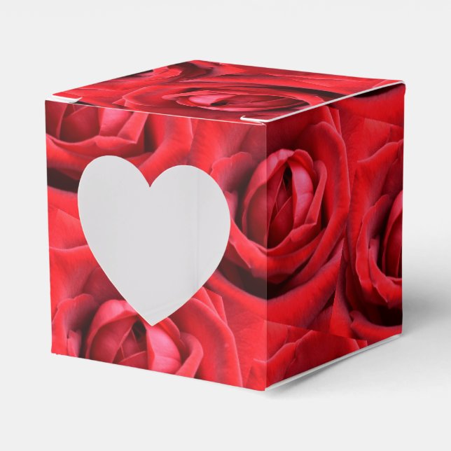 Red Roses Heart Favor Box (Front Side)