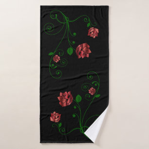 Red Roses Home Decor Bath Towel Set