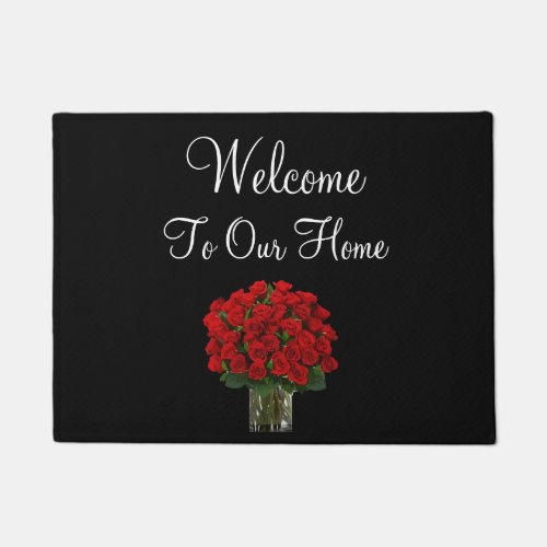 Red Roses Home Welcome Mats