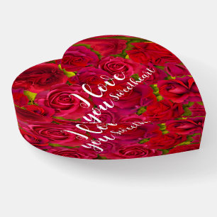 Red Roses I  Love you Name Paperweight