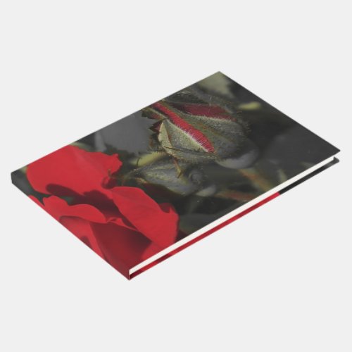 red roses in black Wedding guestbook festive Guest Book