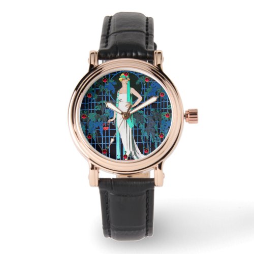 RED ROSES IN THE NIGHTART DECO BEAUTY FASHION WATCH