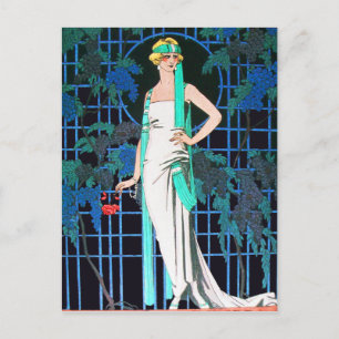 RED ROSES IN THE NIGHT POSTCARD