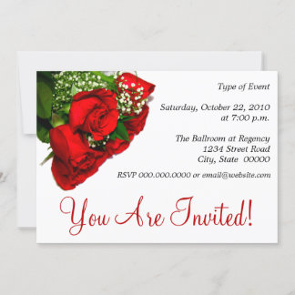 Red Roses Invitations