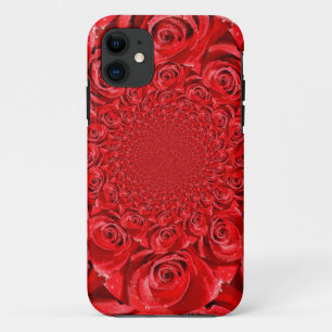 Red Roses Kaleidoscope: Happy Valentine's Day Art  iPhone 11 Case