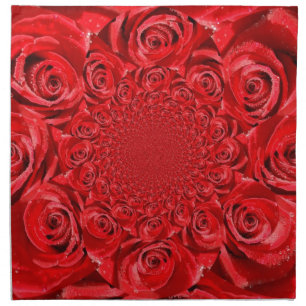 Red Roses Kaleidoscope: Happy Valentine's Day Art  Napkin