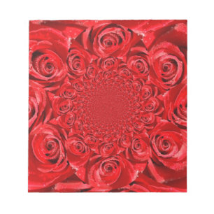 Red Roses Kaleidoscope: Happy Valentine's Day Art Notepad
