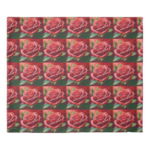 Red Roses King Sized Comforter Duvet Cover