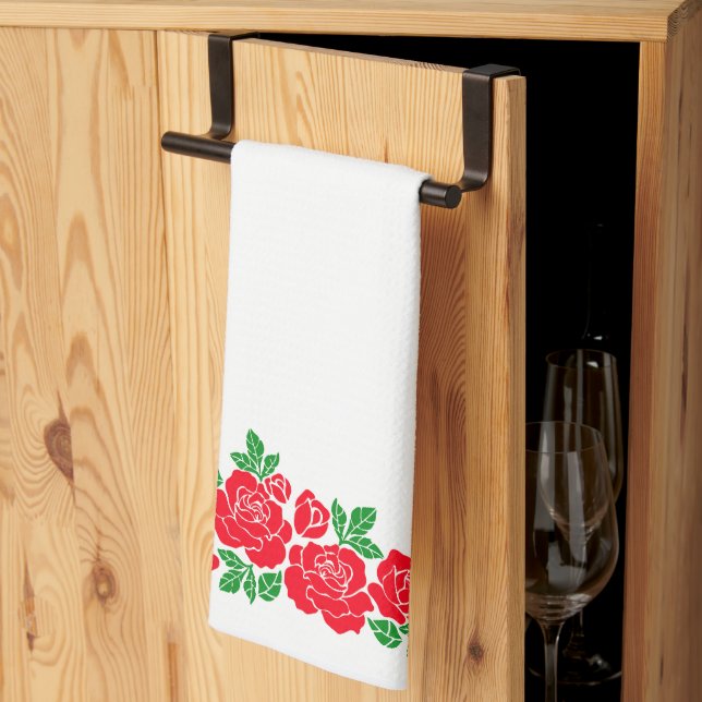 Red Roses Kitchen Towel (Thirds Fold)