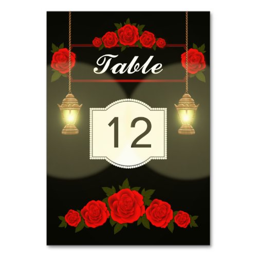 Red Roses_lamps Table Number