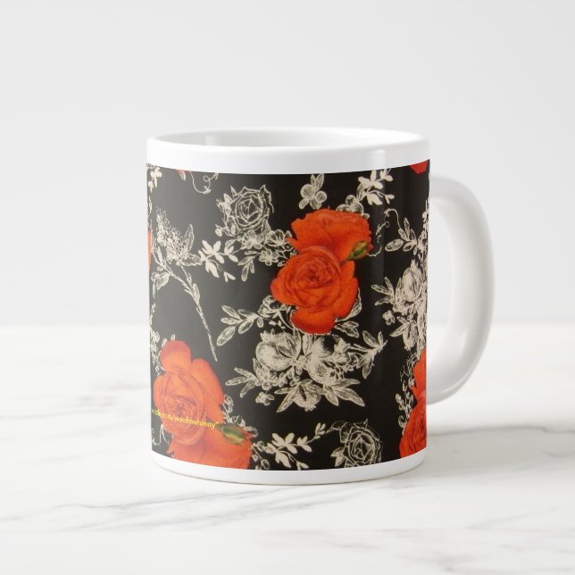 Red Roses Large Coffee Mug (Front Right)