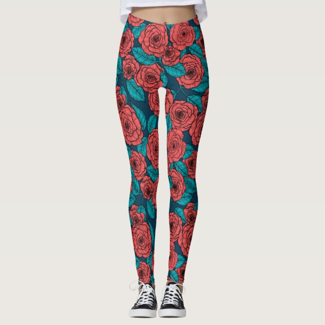 Red roses leggings (Front)