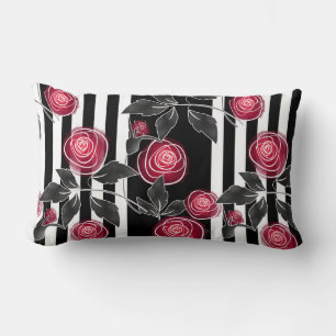 Red roses lumbar pillow