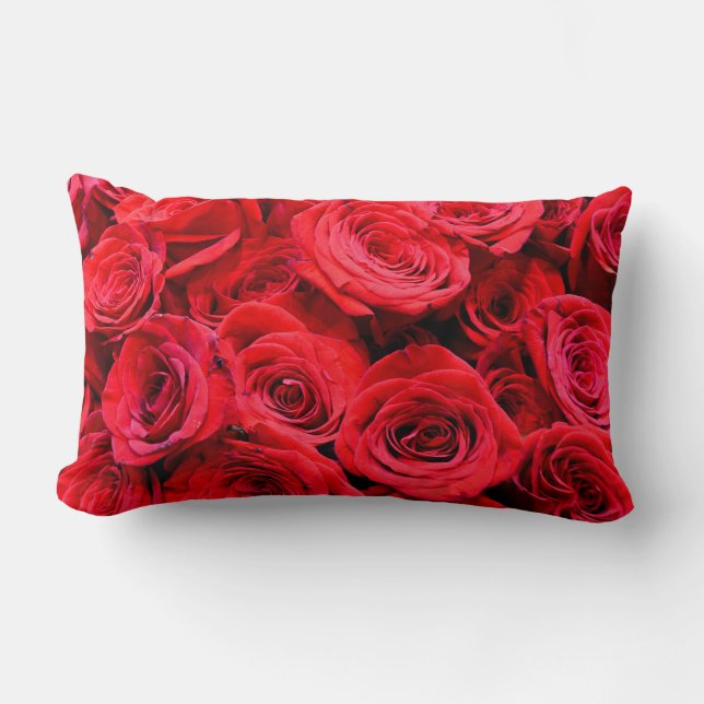 Red Roses Lumbar Pillow (Front)