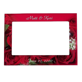 Red Roses Magnetic Frame, - personalize Magnetic Photo Frame