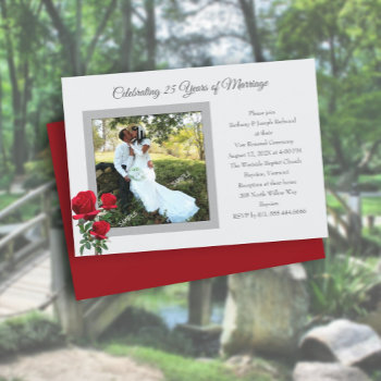 Red Roses Marriage Anniversary Celebration Photo Invitation by BlueHyd at Zazzle