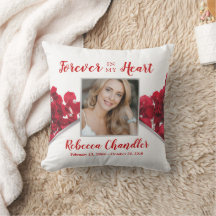 Red Roses Memorial Keepsake Pillow