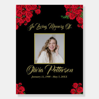 Red Roses Memorial Poster
