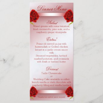 Red Roses Menu by karlajkitty at Zazzle