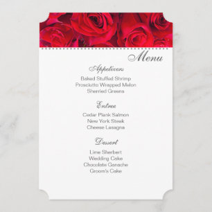 Red Roses Menu Card