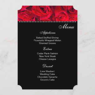 Red Roses Menu Card