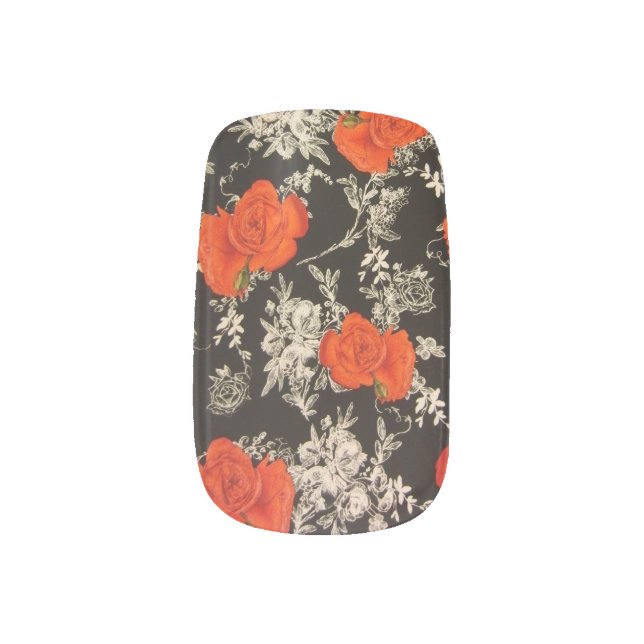 Red Roses Minx Nail Art (Left Thumb)