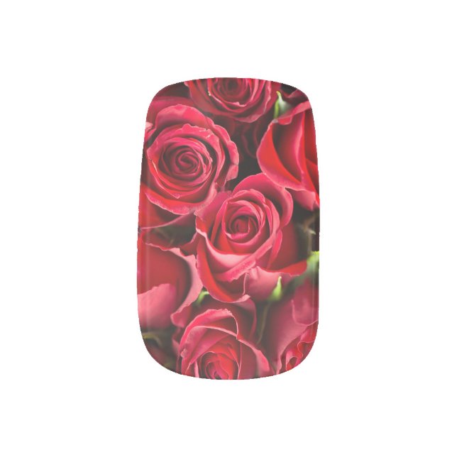 Red Roses Minx Nail Art (Left Thumb)