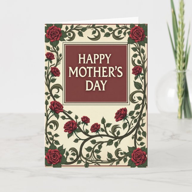 Red Roses Mothers Day Card (Front)
