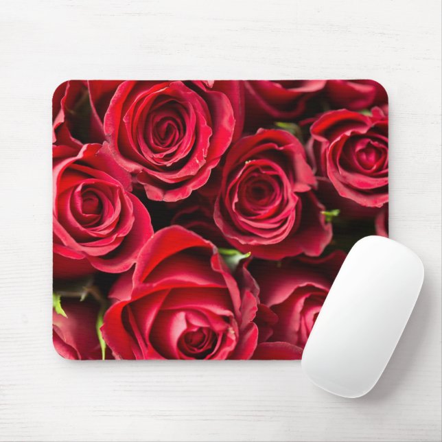 Red Roses Mouse Pad (With Mouse)