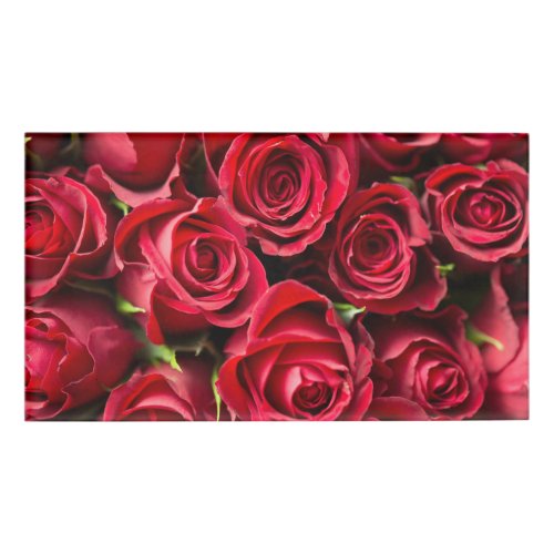 Red Roses Name Tag