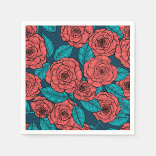 Red roses napkins