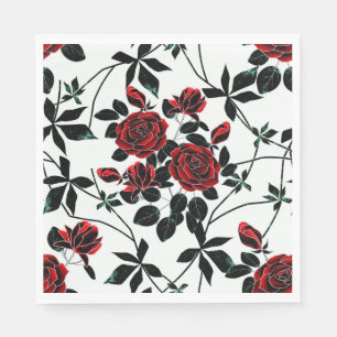 Red roses . napkins